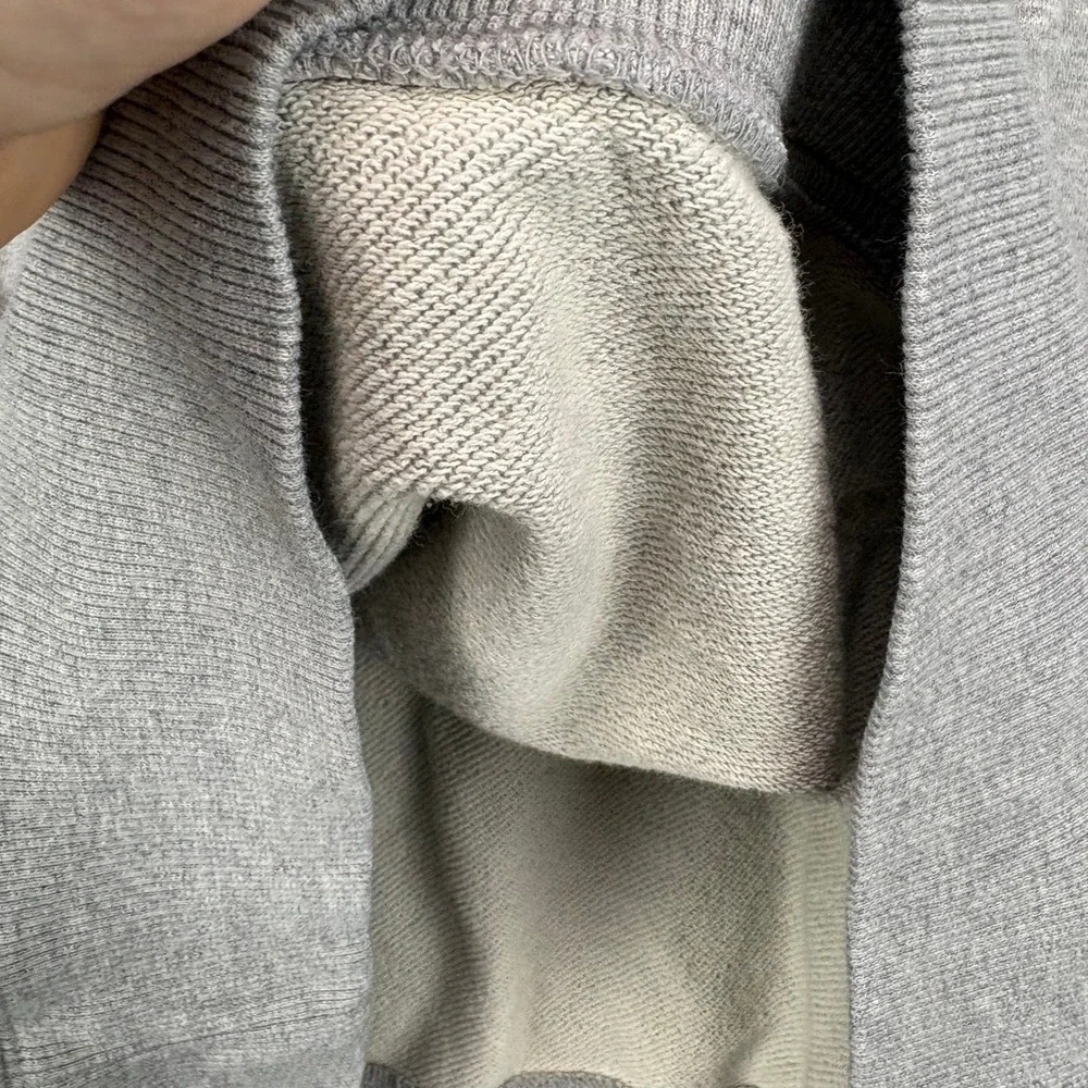 Adidas Mens Heather Gray Box Logo Crewneck Sweatshirt Medium Pullover Sportswear